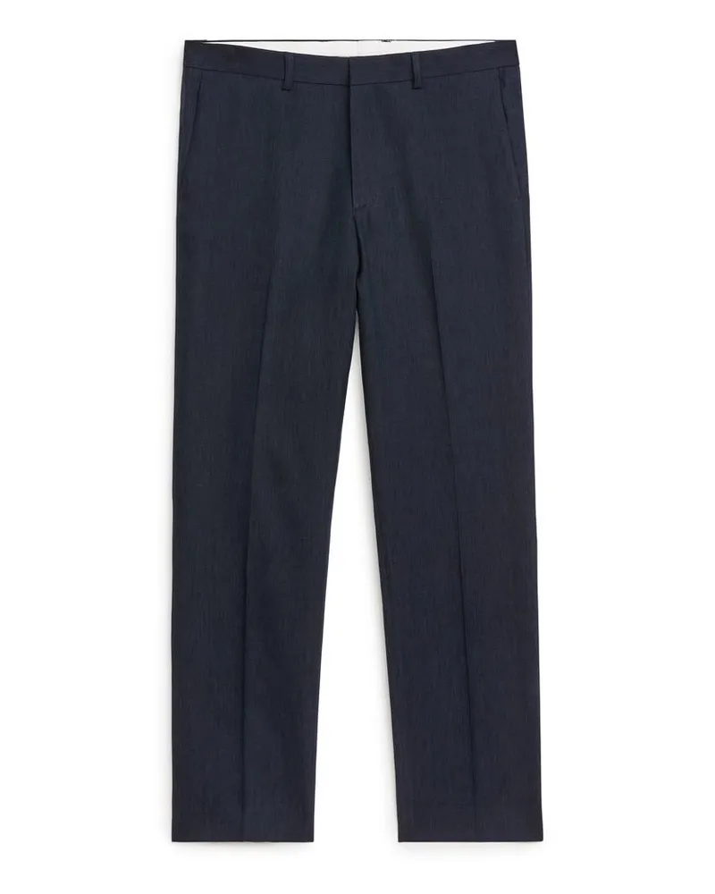 Arket Schmale Hose Aus Baumwollhanf - Blau Dunkelblau