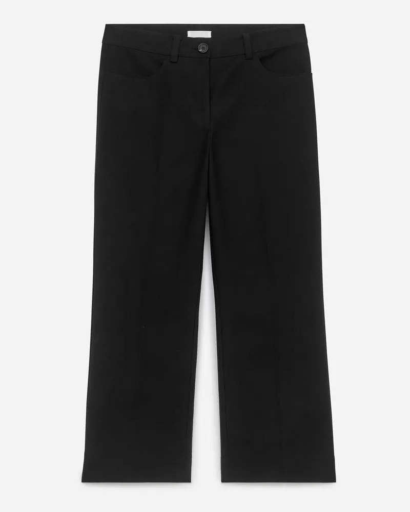 Arket Baumwollhose Mit Bügelfalten - Schwarz Schwarz