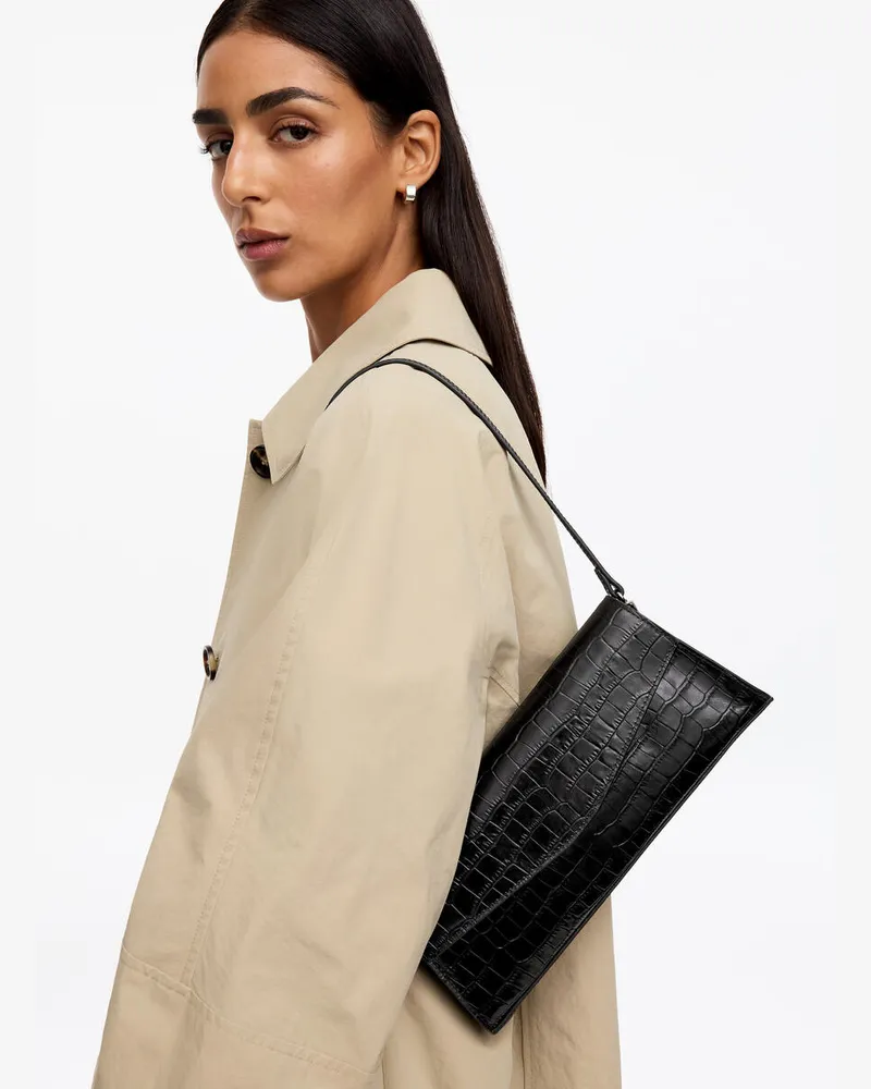 Arket Lederclutch -Schwarz Schwarz