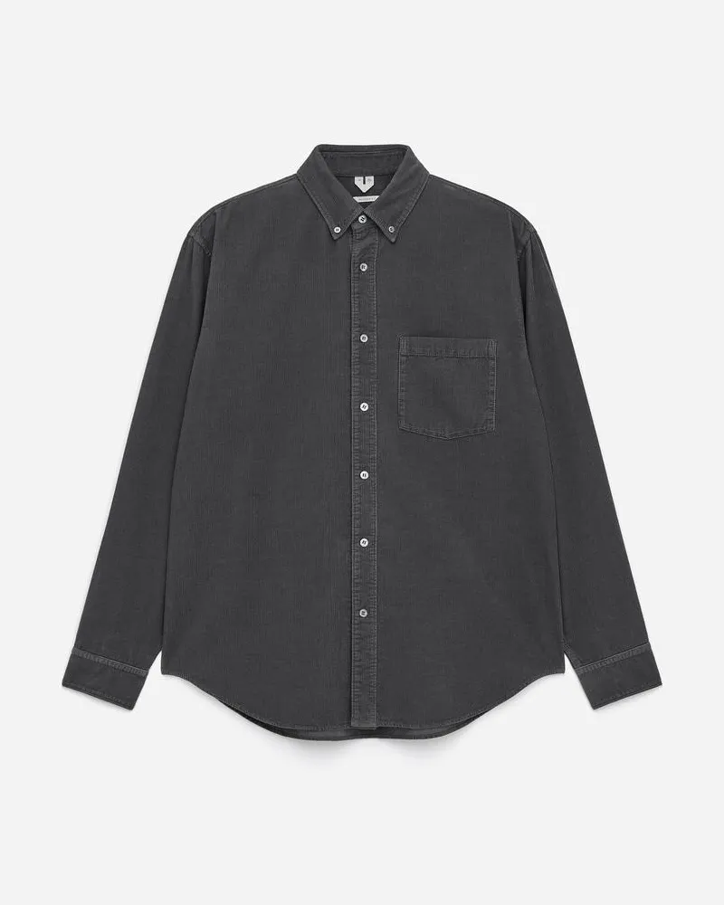 Arket Lockeres Hemd Aus Cord -Grau Grau