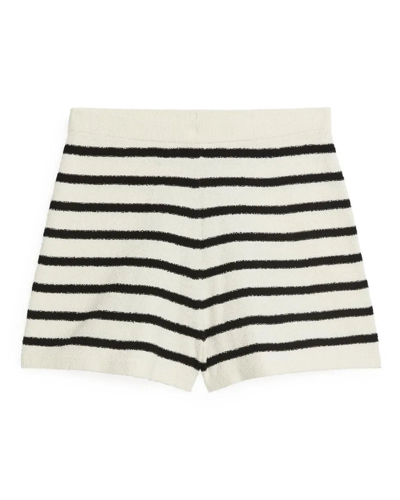 Arket Bouclé-Shorts - Schwarz|Mehrfarbig|Weiß Cremeweiß