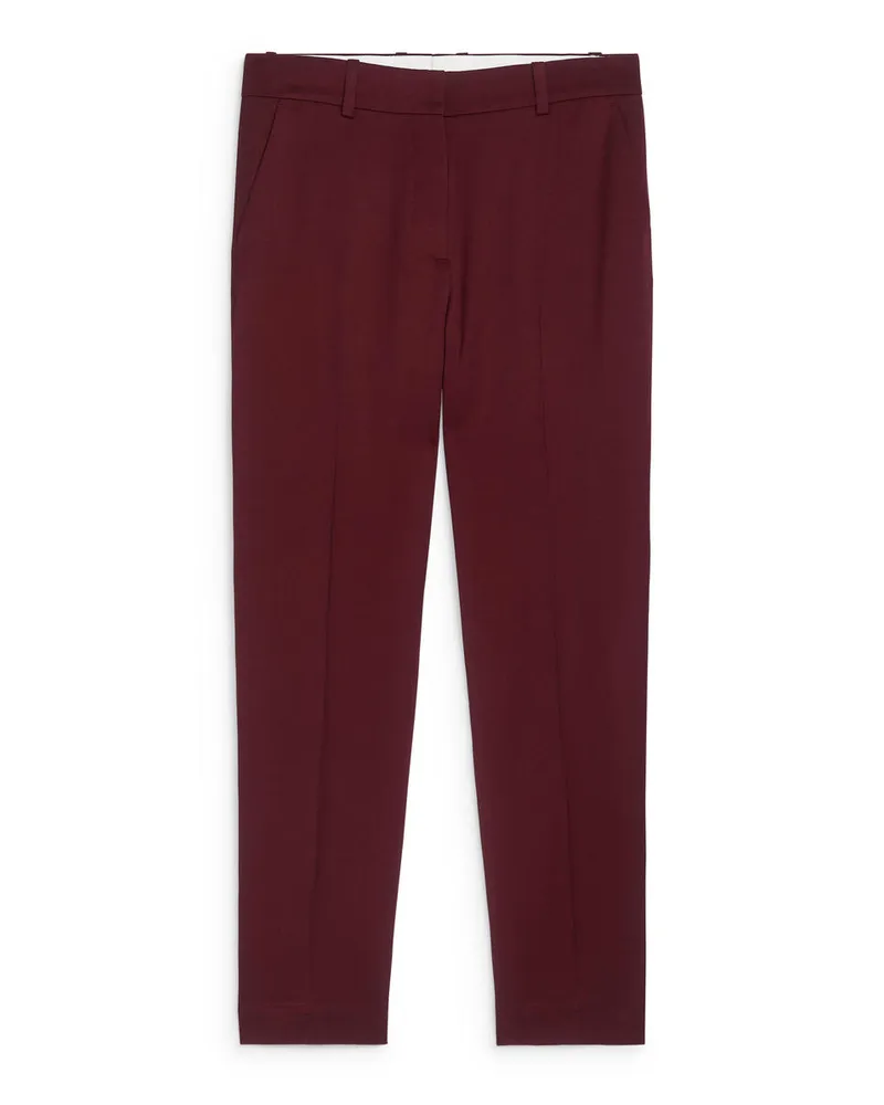 Arket Schmal Zulaufende Hose - Rot Dunkelrot