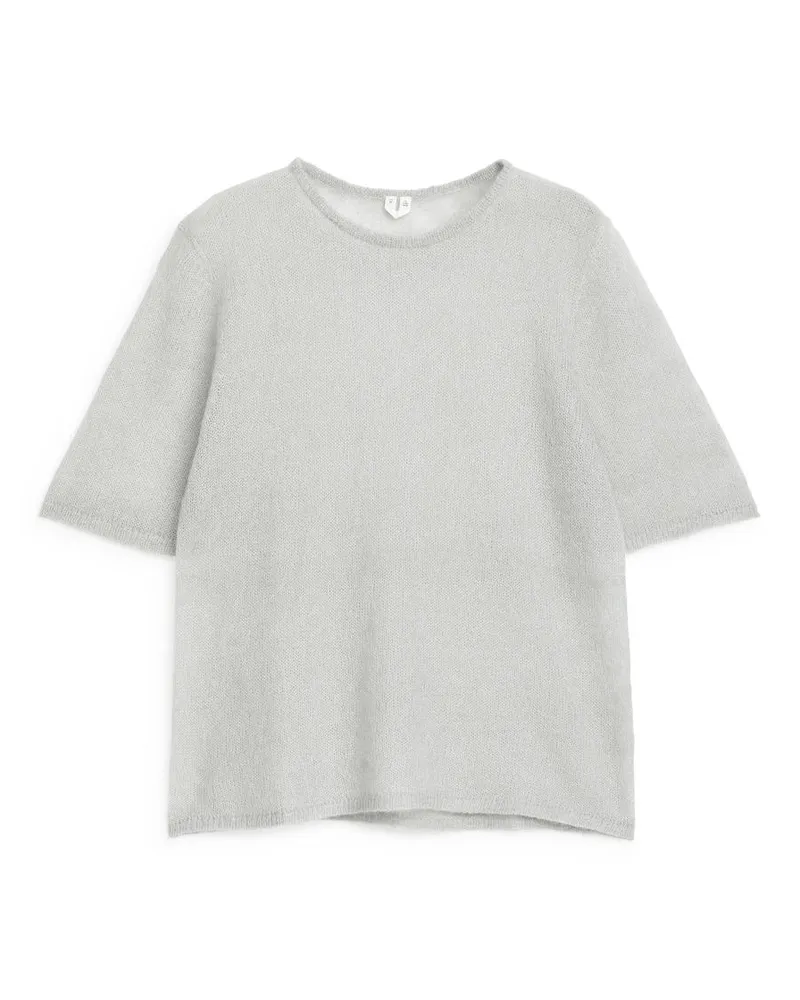 Arket Oberteil Aus Woll-Mohair-Mischung - Grau Hellgrau