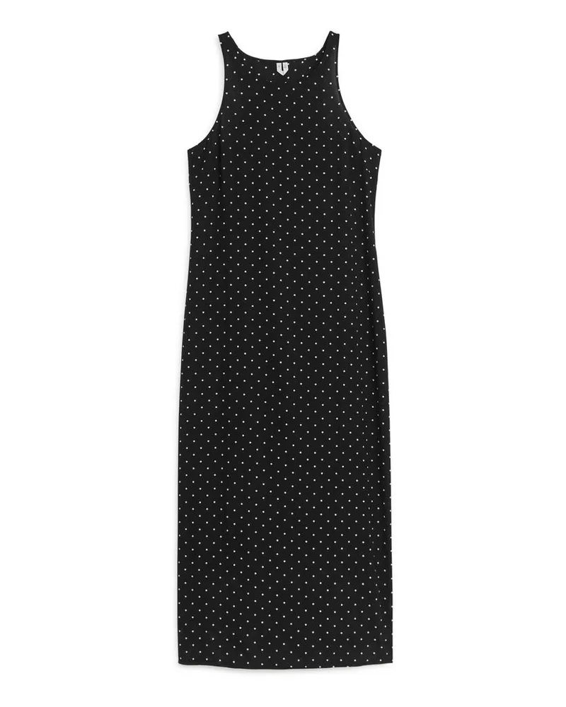 Arket Kleid Aus Seidenkrepp - Schwarz Schwarz