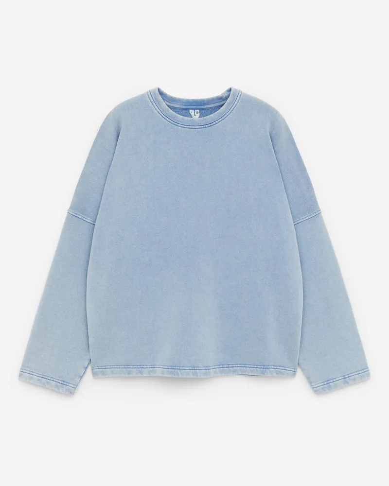 Arket Gewaschenes Sweatshirt - Blau Verwaschenes