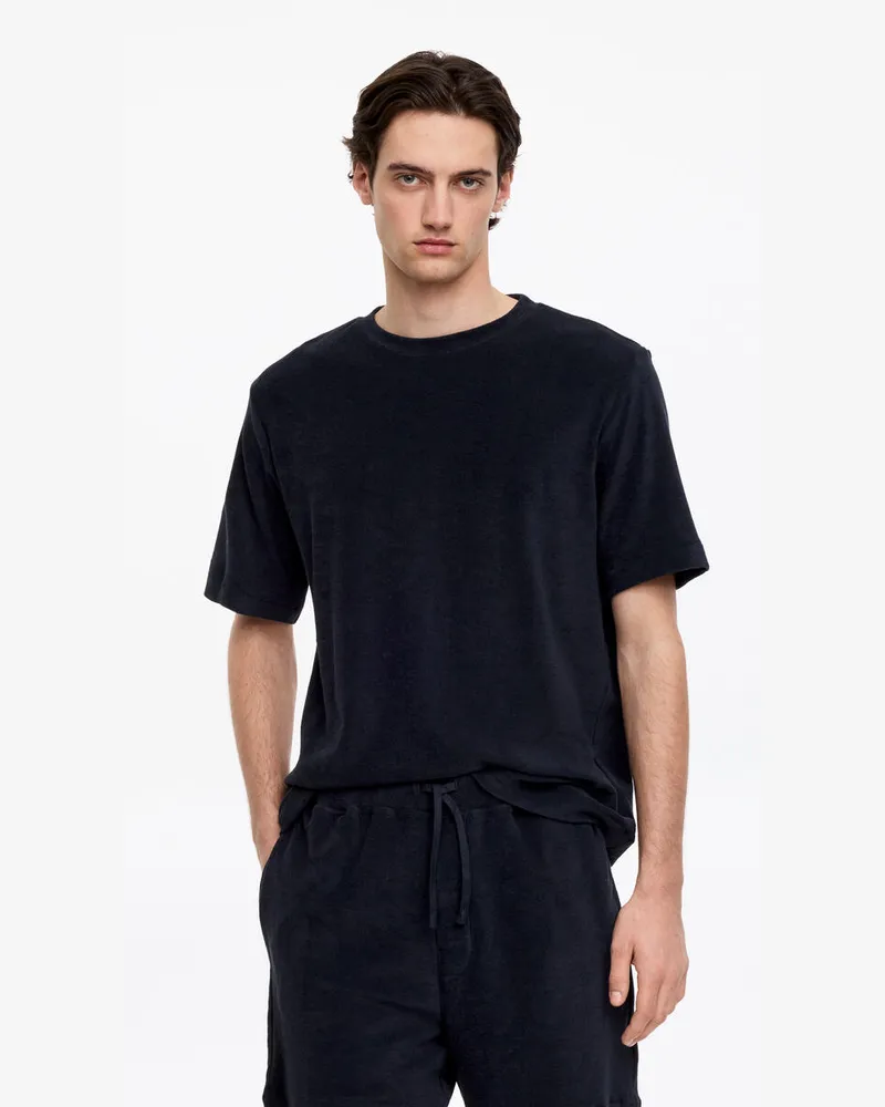 Arket T-Shirt Aus Baumwollfrottee -Blau Blau
