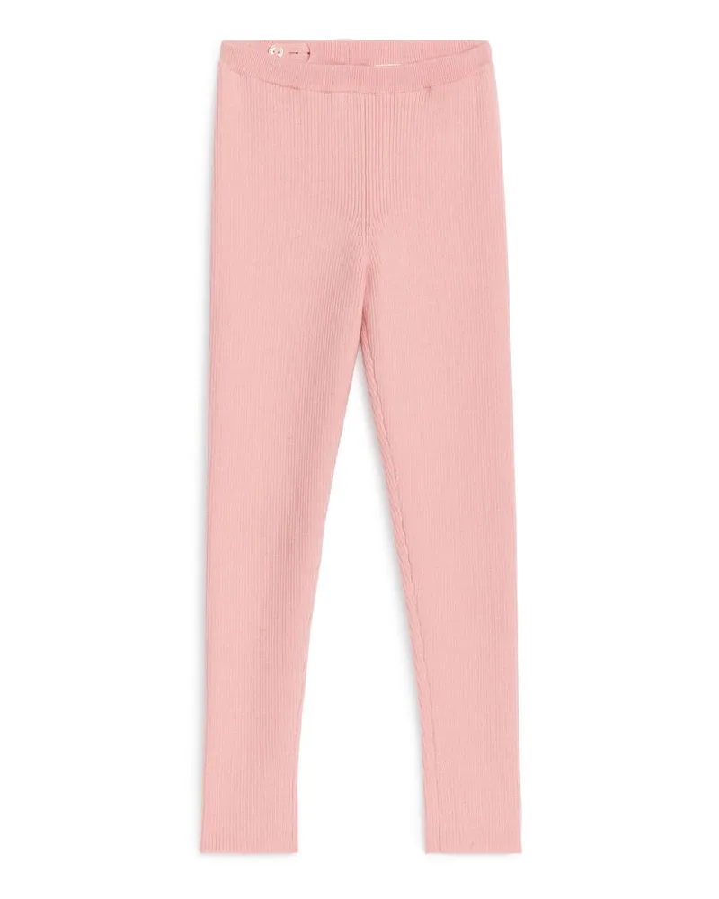Arket Gerippte Leggings Aus Wollmischung -Rosa Rosa