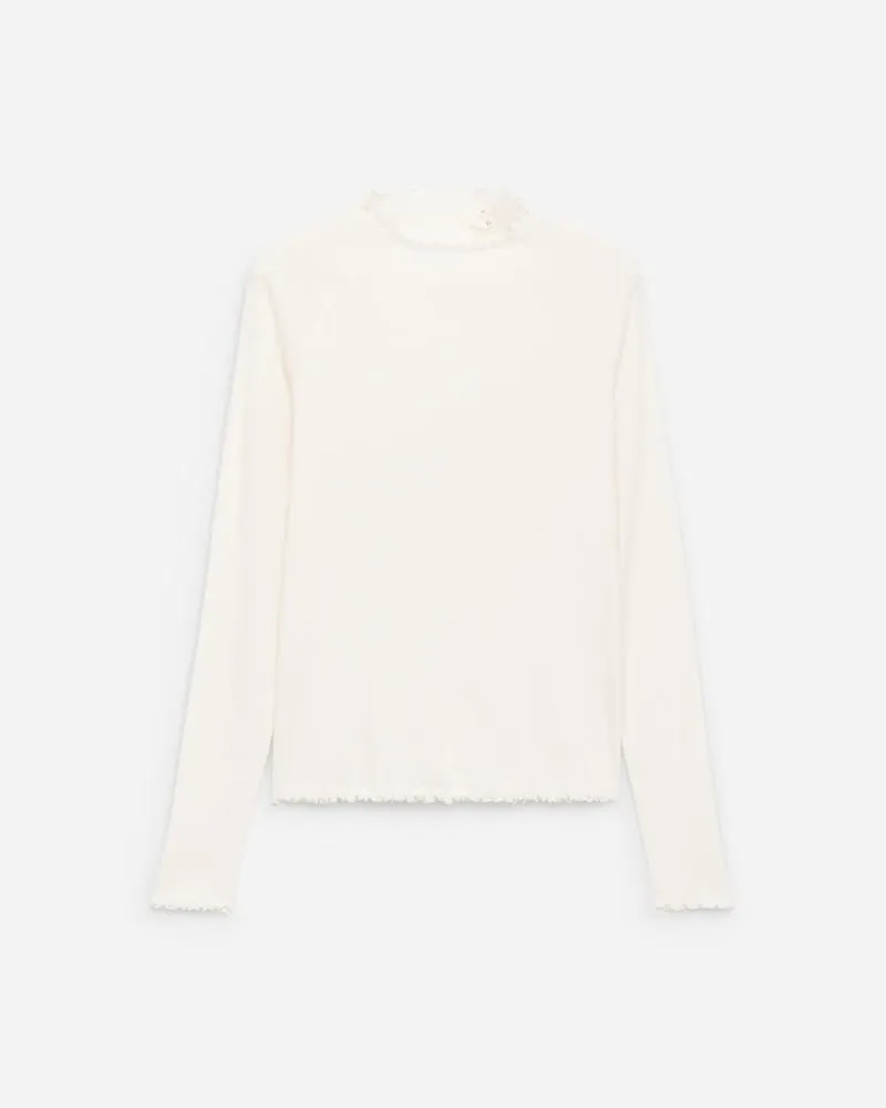 Arket Babylock-Langarmshirt -Weiß Weiß