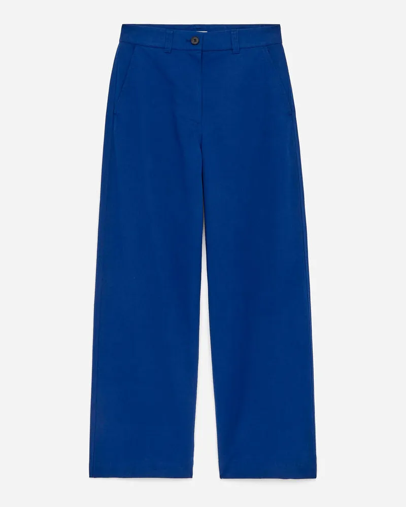 Arket Chinohose Aus Baumwolle Und Leinen -Blau Blau