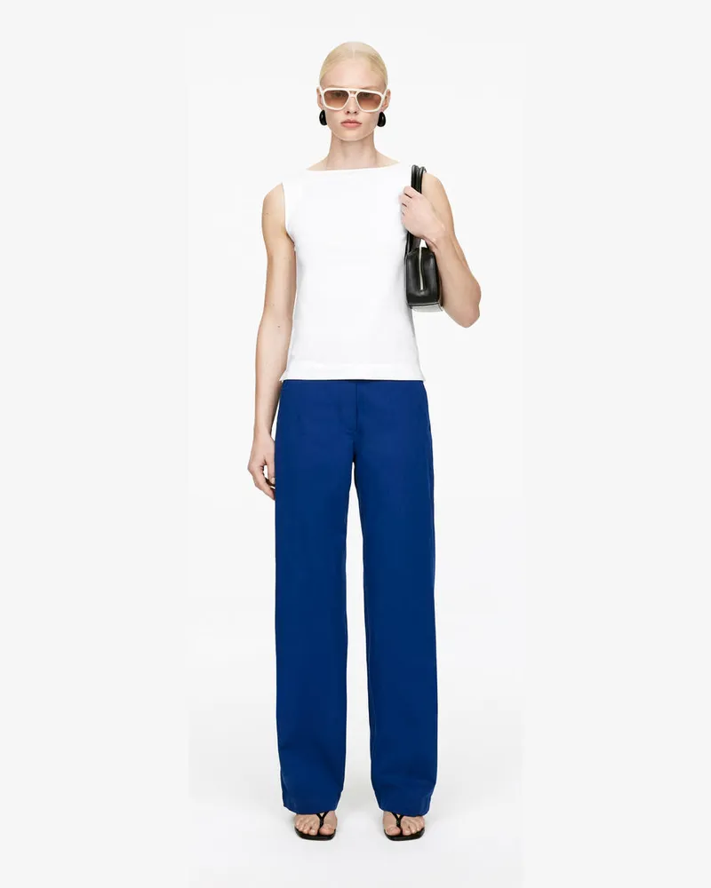 Arket Chinohose Aus Baumwolle Und Leinen -Blau Blau