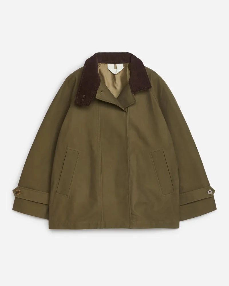 Arket Kurzer Trenchcoat -Grün Grün