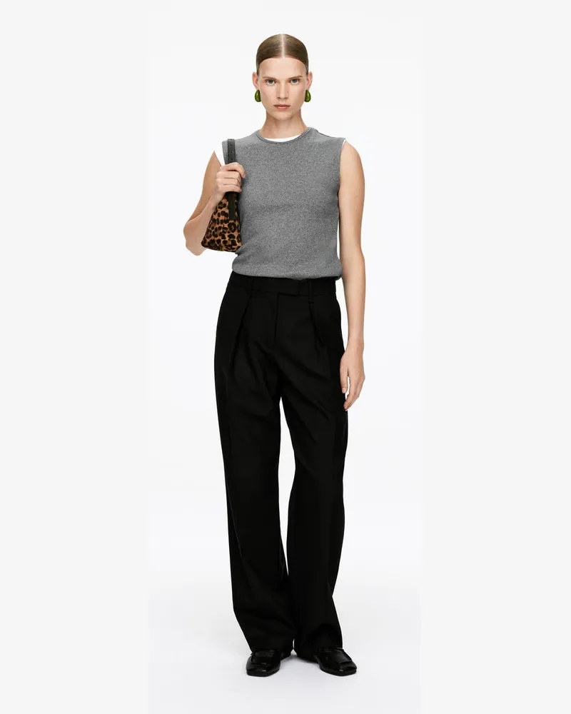 Arket Elegante Hose Mit Hohem Bund -Schwarz Schwarz