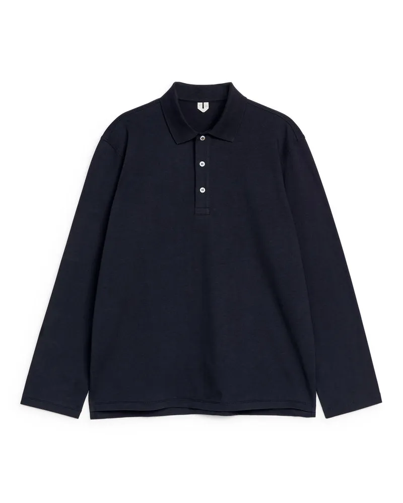 Arket Poloshirt Aus Jersey -Blau Blau
