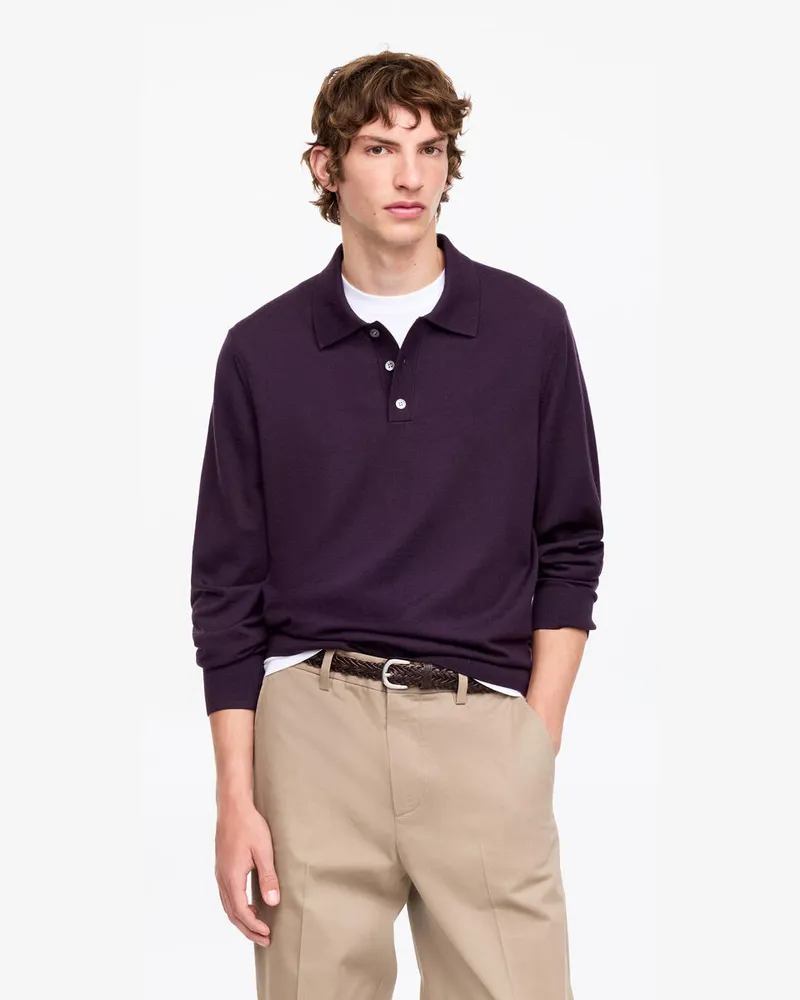 Arket Polopullover Aus Merinowolle -Lila Lila