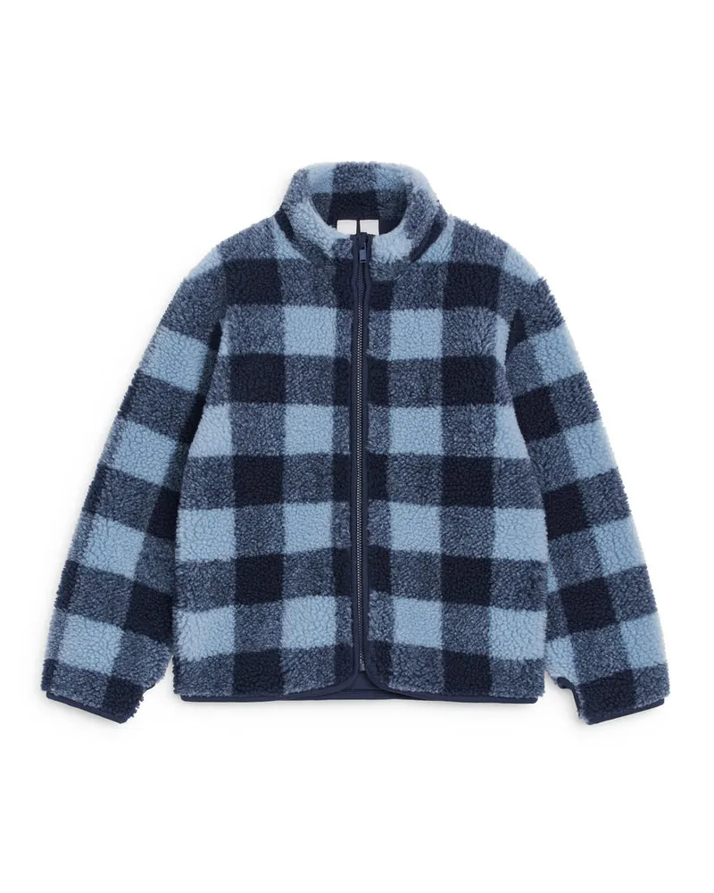 Arket Teddyjacke - Blau Hellblau