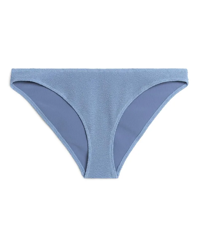 Arket Crinkle-Bikinihose mit Niedrigem Bund Blau