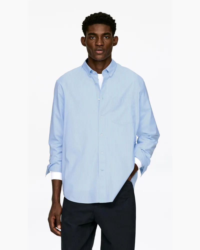 Arket Lockeres Button-down-Hemd -Blau Blau