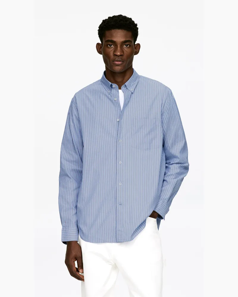 Arket Lockeres Button-down-Hemd -Blau Blau