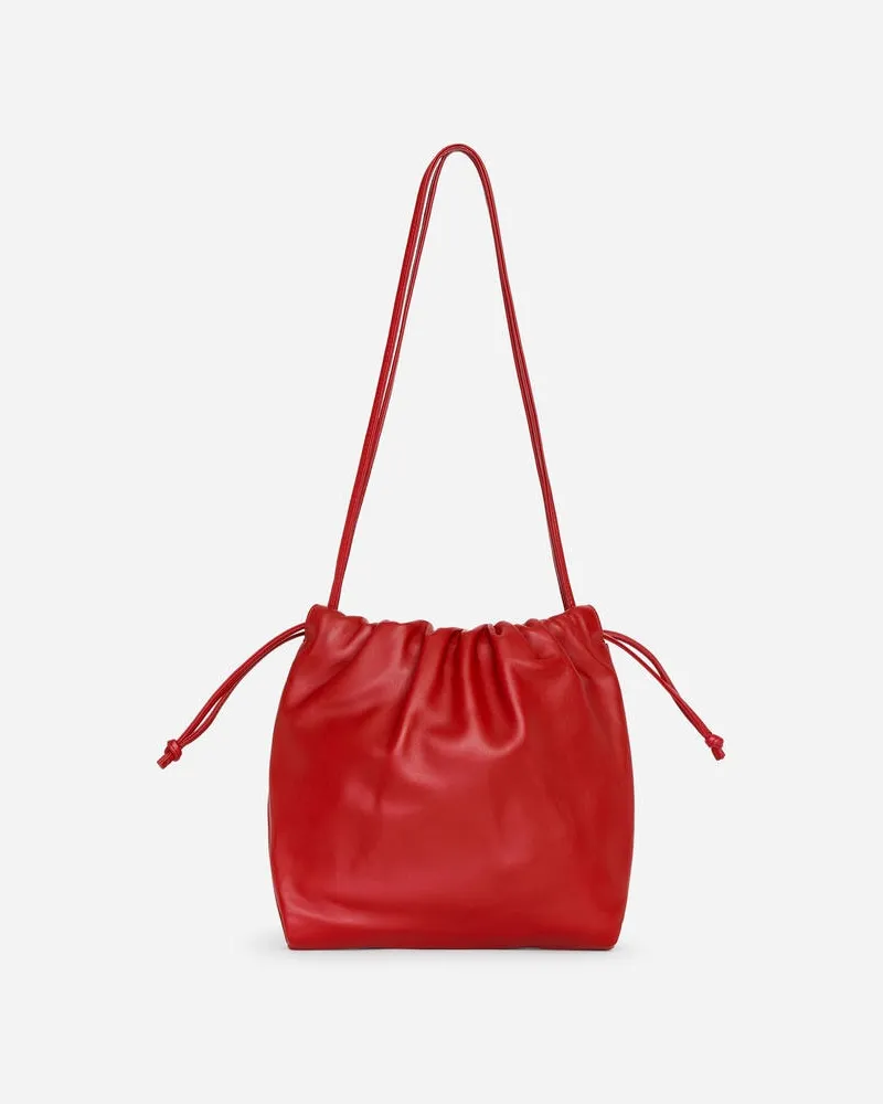 Arket Kleine Ledertasche Mit Raffung -Rot Rot