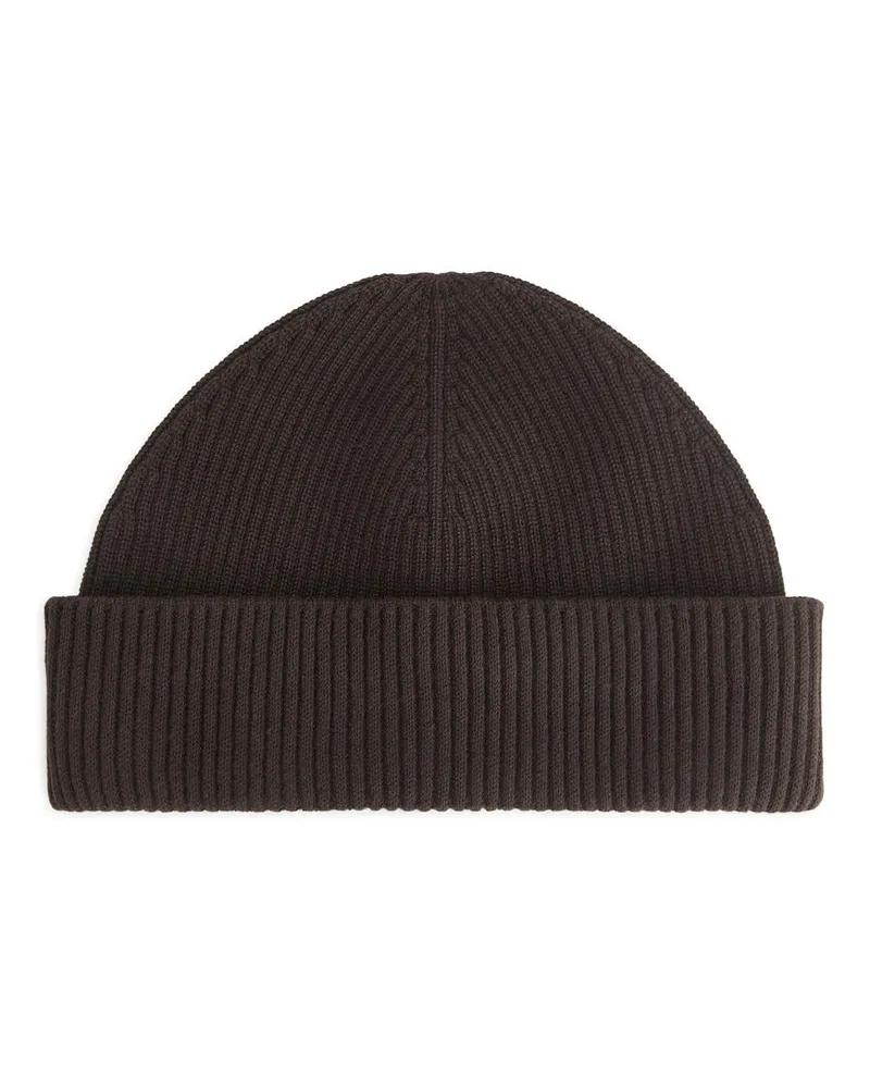 Arket Kurze Gerippte Baumwollmütze -Braun Braun