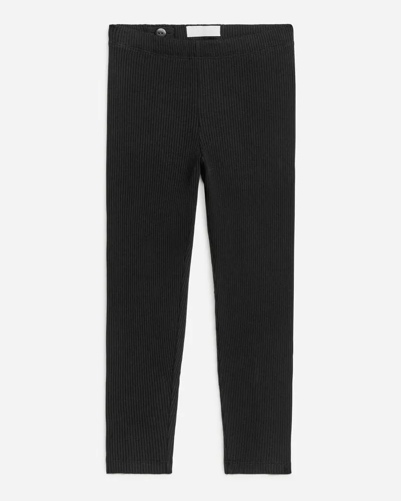 Arket Gerippte Jersey-Leggings - Schwarz Schwarz