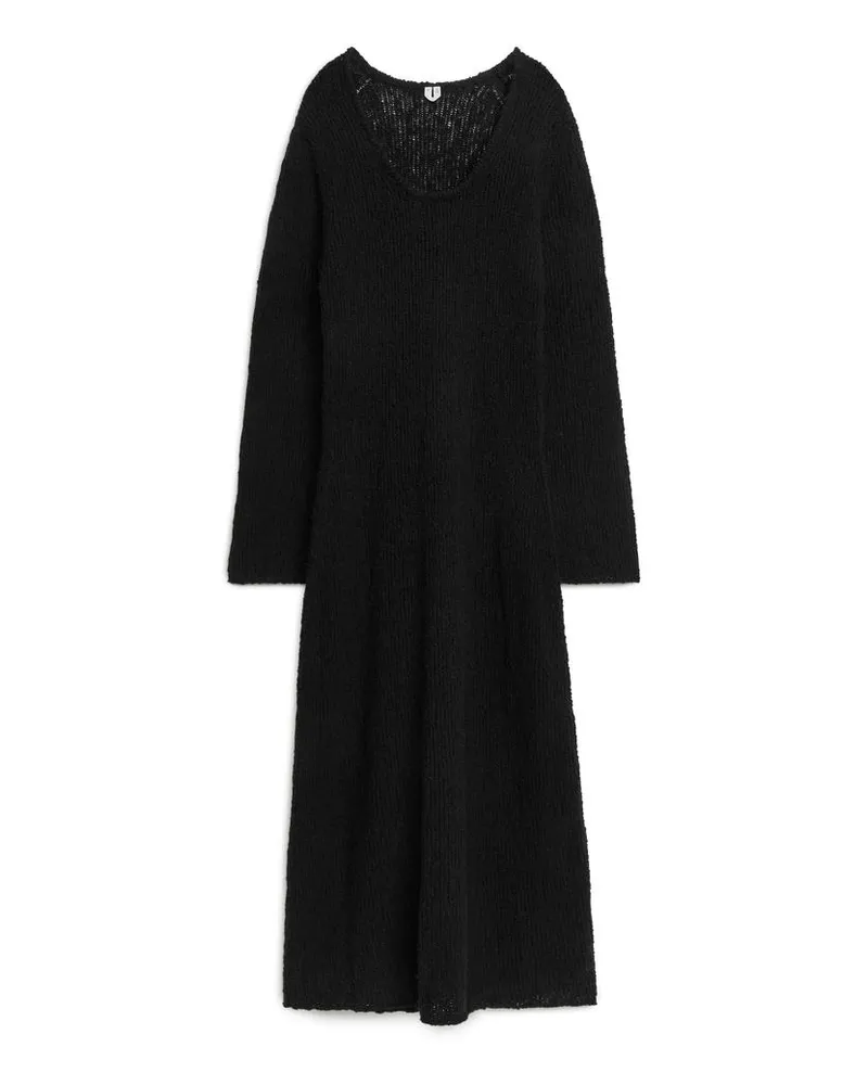 Arket Maxi-Kleid Aus Bouclé - Schwarz Schwarz