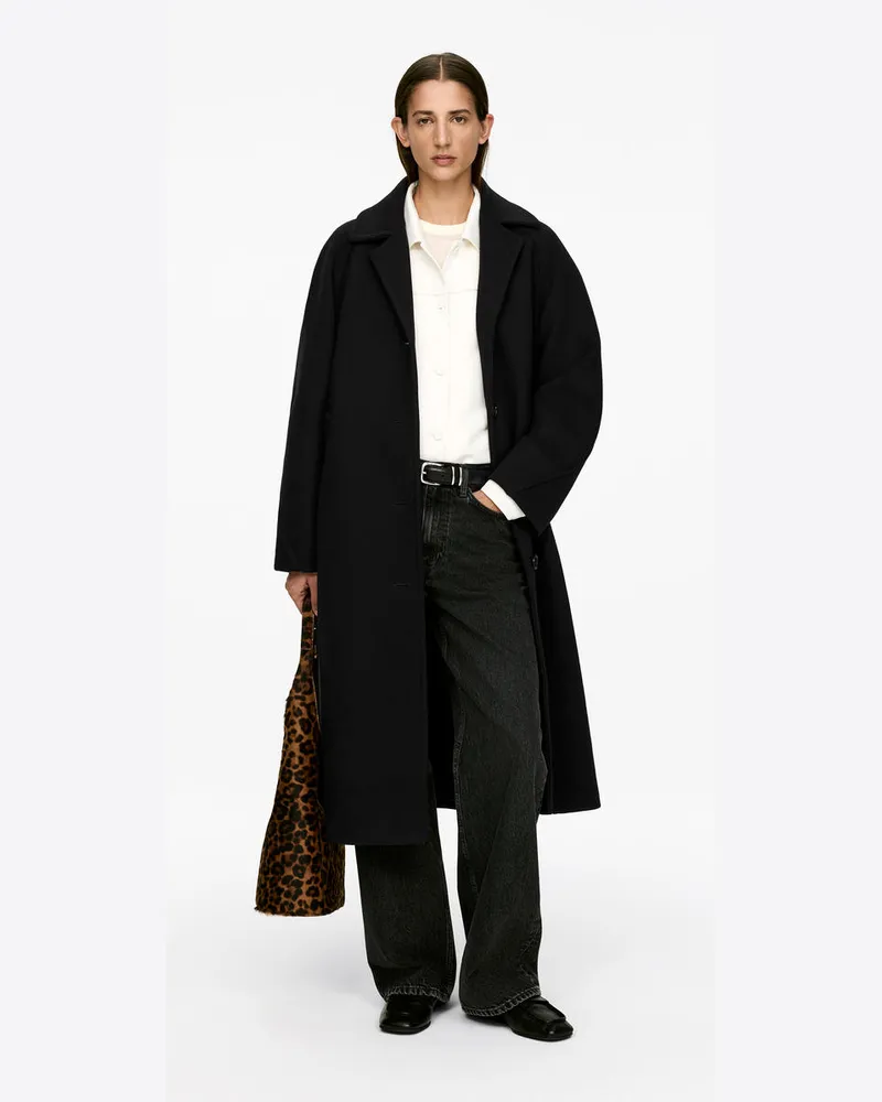 Arket Oversize-Mantel Aus Wollmischung -Schwarz Schwarz