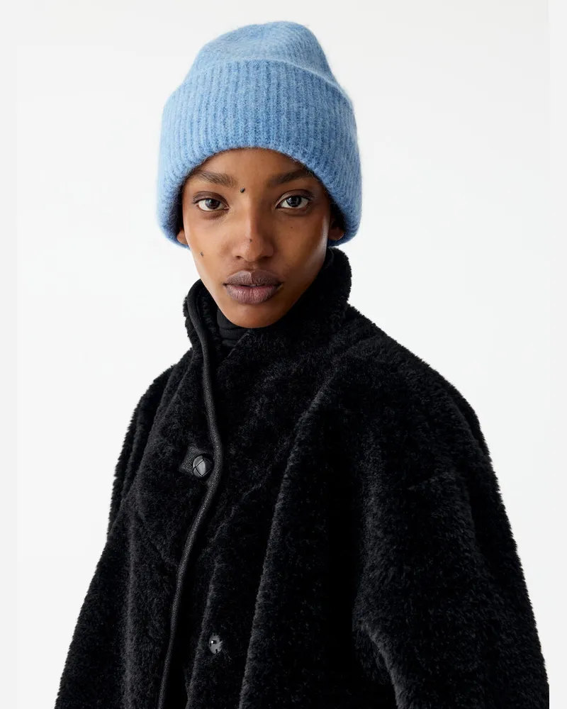 Arket Beanie Aus Alpakawolle Und Wolle -Blau Blau