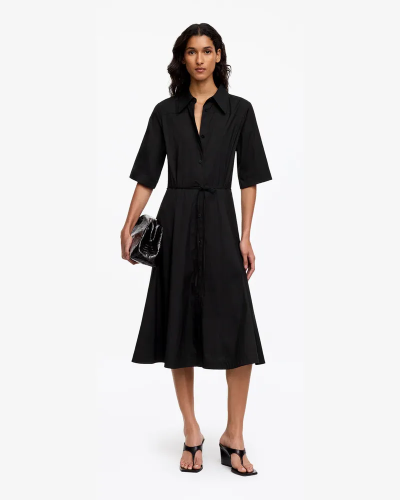 Arket Hemdkleid Aus Baumwolle -Schwarz Schwarz