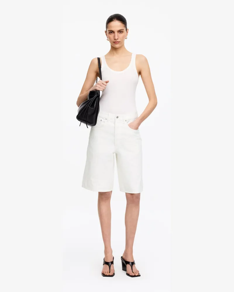 Arket Lange Jeansshorts -Weiß Weiß