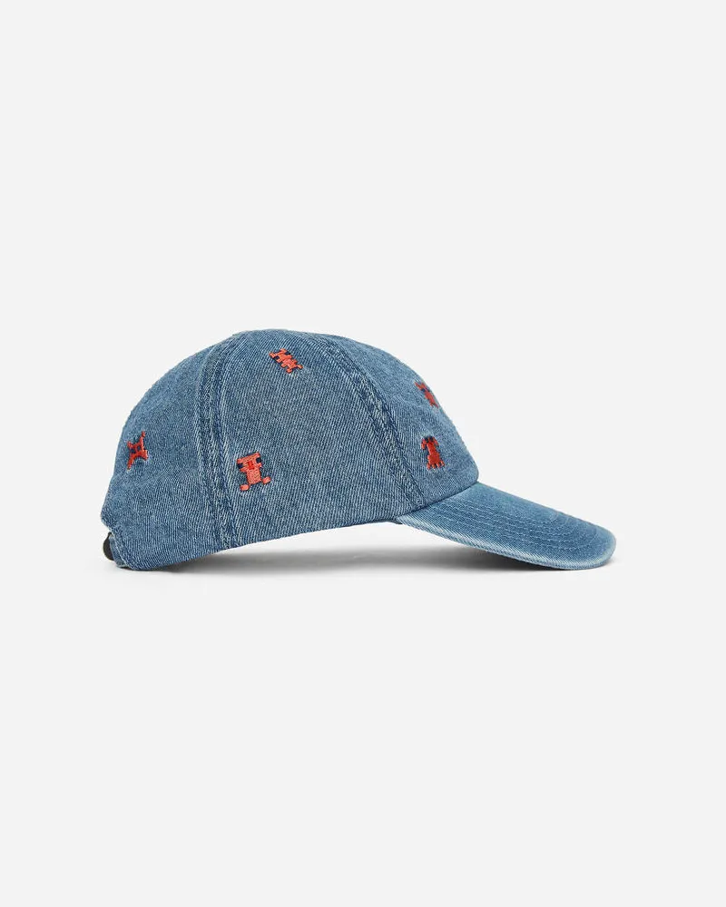 Arket Bestickte Kappe Aus Denim -Blau Blau