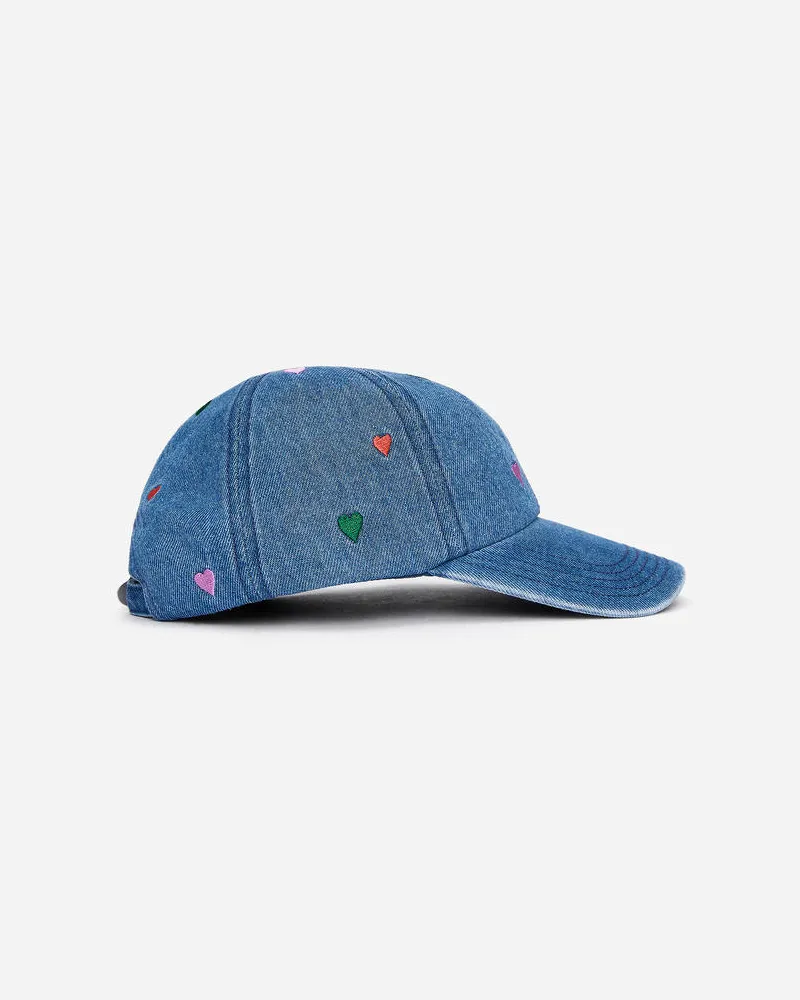 Arket Bestickte Kappe Aus Denim -Blau Blau