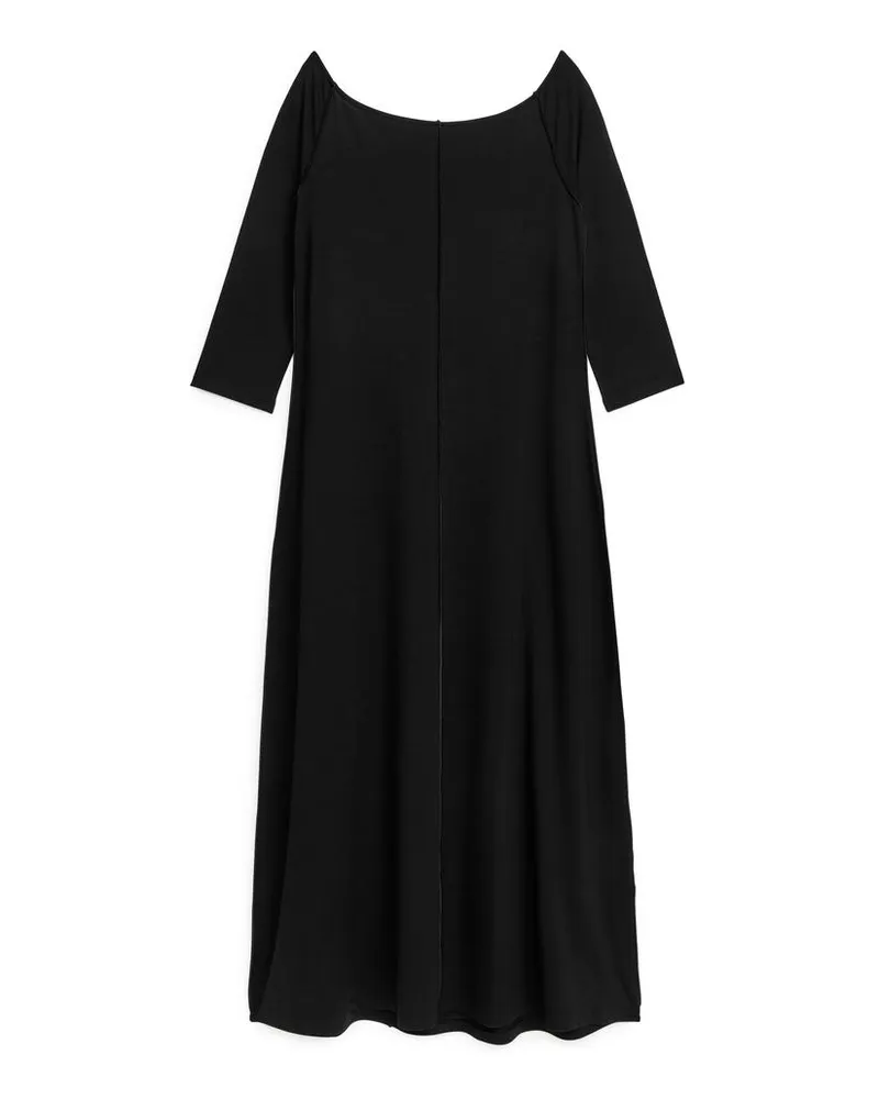Arket Off-Shoulder-Jerseykleid - Schwarz Schwarz