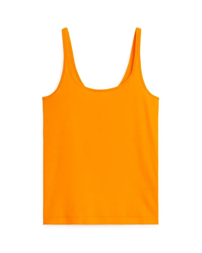 Arket Geripptes Tanktop - Gelb Gelb