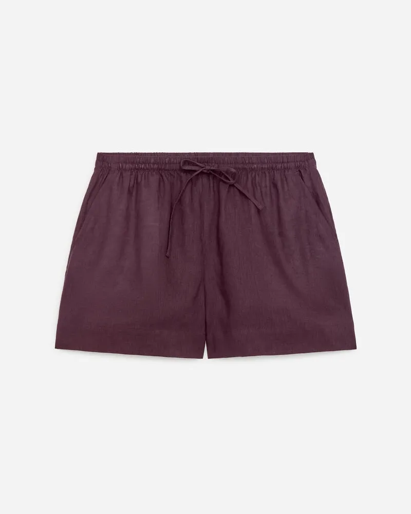 Arket Leinenshorts Mit Kordelzug -Lila Lila