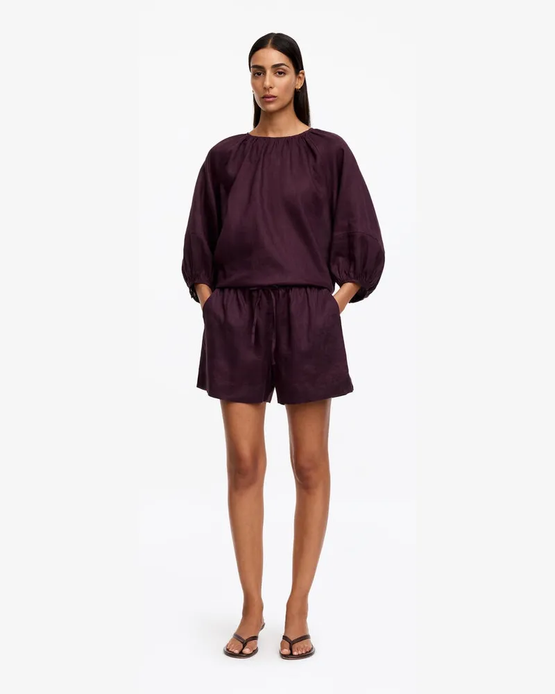 Arket Leinenshorts Mit Kordelzug -Lila Lila
