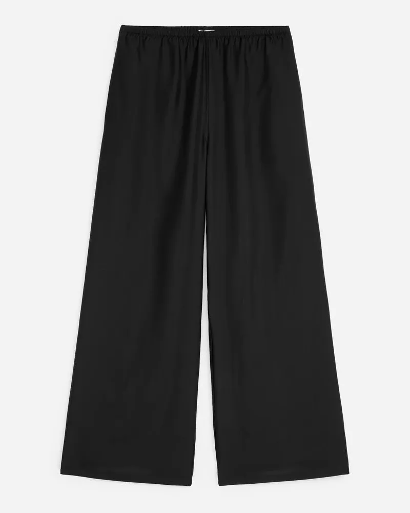 Arket Hose Aus Seidentwill -Schwarz Schwarz