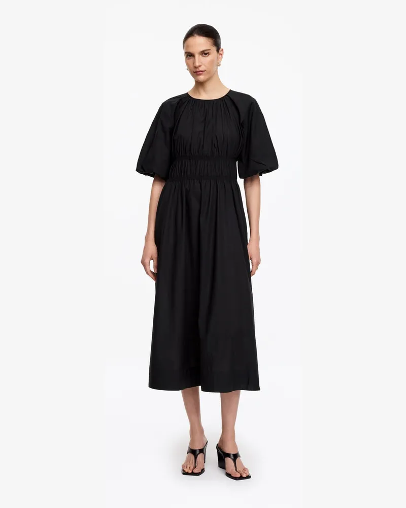 Arket Maxikleid Aus Lyocell Und Baumwolle -Schwarz Schwarz