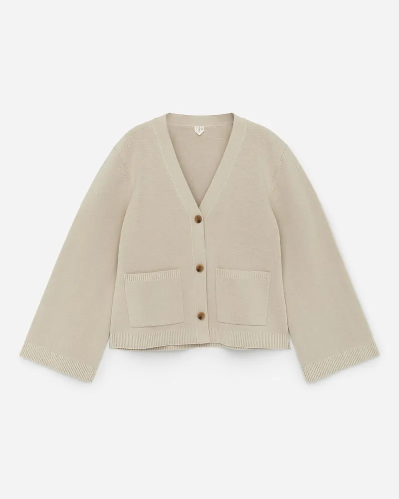 Arket Strickjacke Aus Baumwolle - Beige Helles
