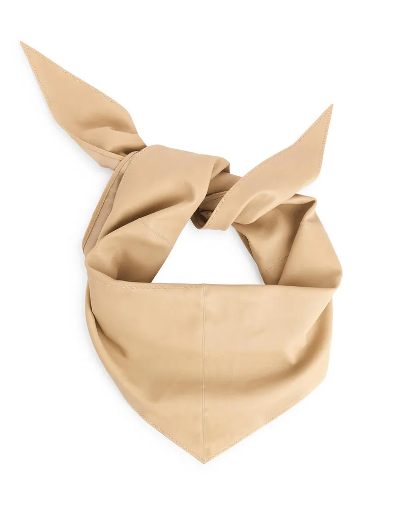 Arket Dreieckstuch Aus Leder -Beige Beige
