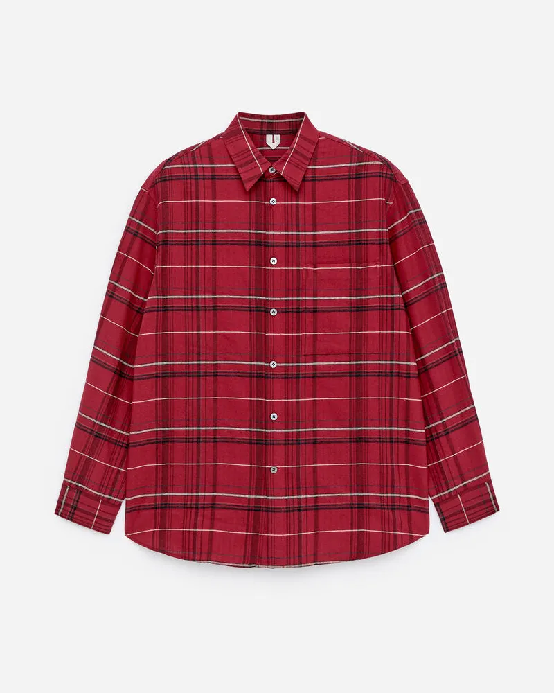 Arket Lockeres Flanellhemd -Rot Rot