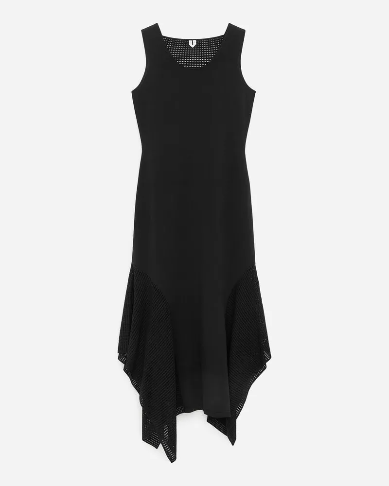 Arket Drapiertes Strickkleid -Schwarz Schwarz