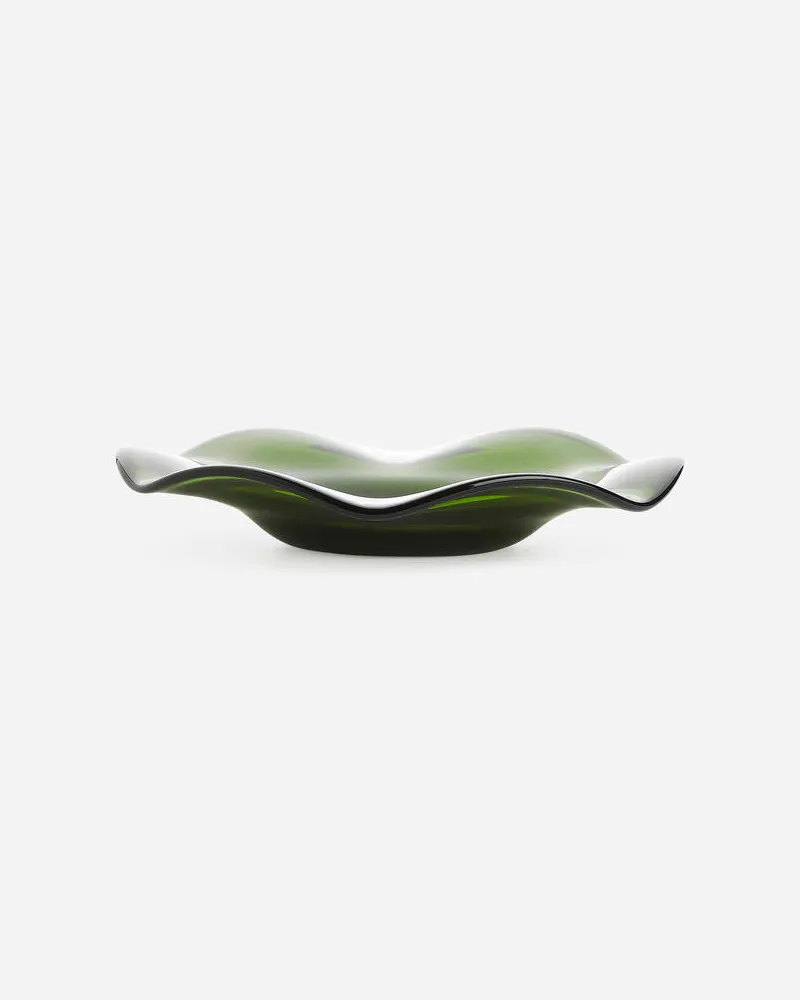 Arket Gewellter Glasteller, 19 Cm - Grün Grün
