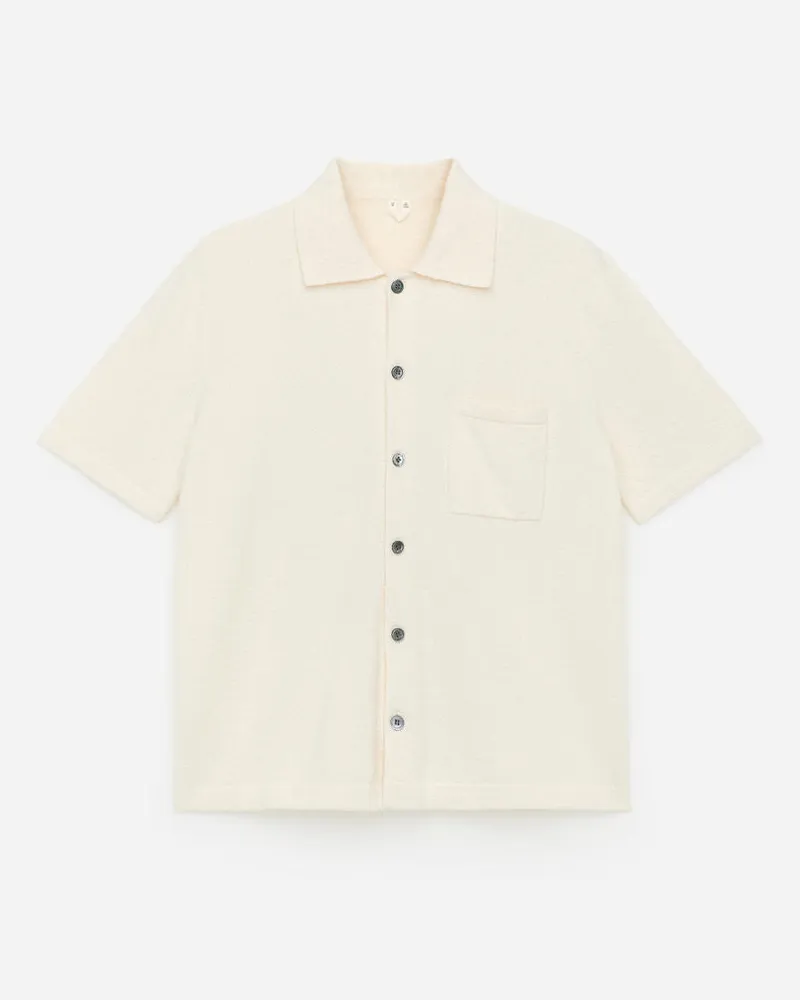 Arket Feinstrick-Poloshirt - Weiß Cremeweiß