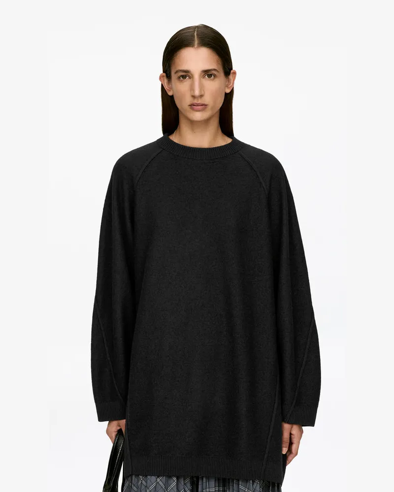 Arket Minikleid Aus Wollwalk -Schwarz Schwarz