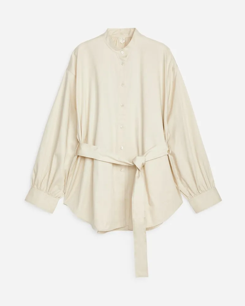 Arket Bluse Mit Bindeband -Weiß Weiß
