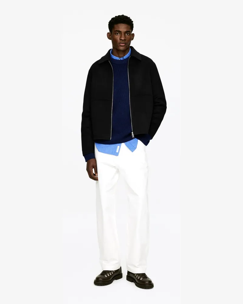 Arket Doubleface-Jacke Aus Wolle -Schwarz Schwarz