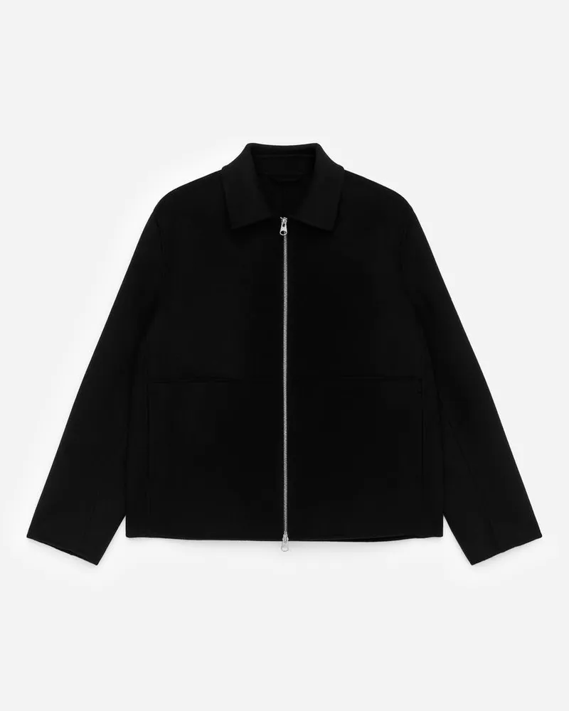 Arket Doubleface-Jacke Aus Wolle -Schwarz Schwarz