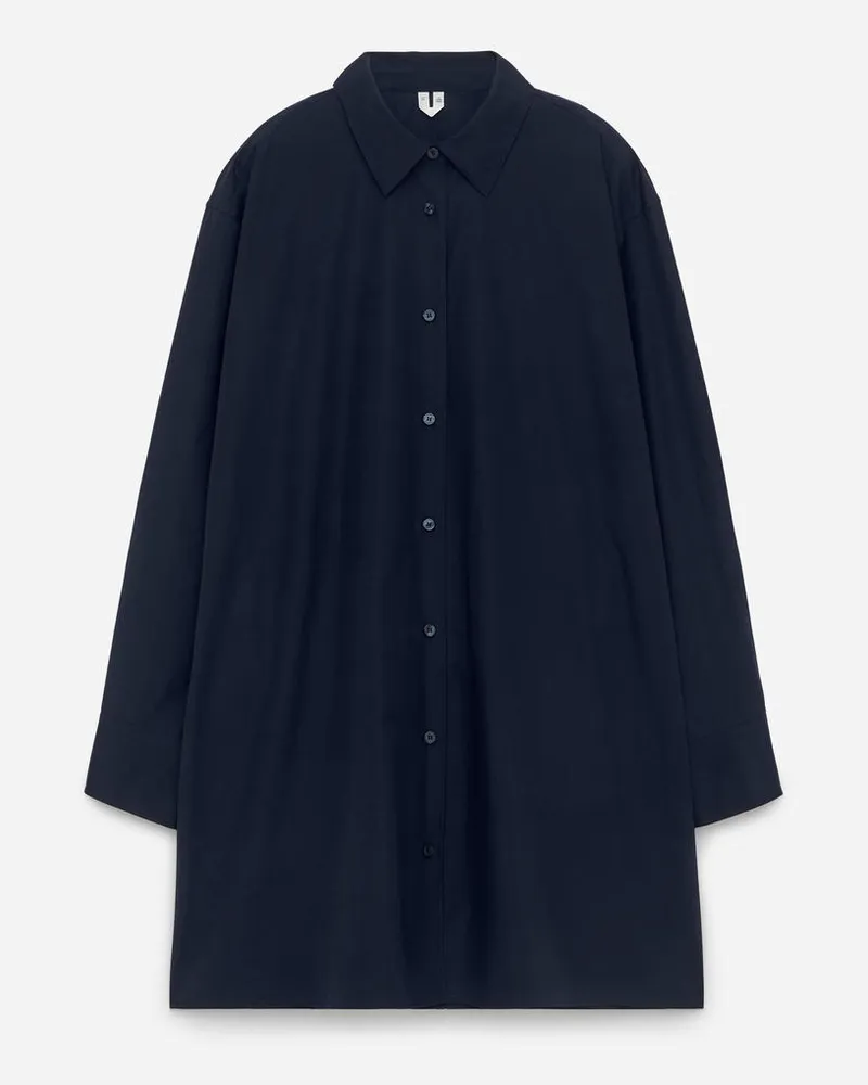 Arket Kurzes Hemdkleid - Blau Dunkelblau