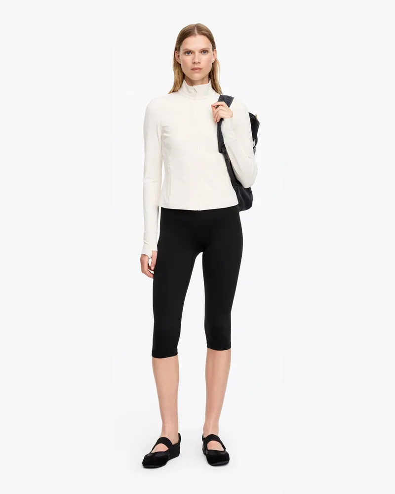 Arket Capri-Leggings Aus Weichem Stretch -Schwarz Schwarz